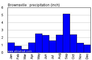 Brownsville Texas Annual Precipitation Graph