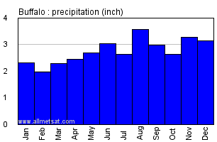 Buffalo New York Annual Precipitation Graph