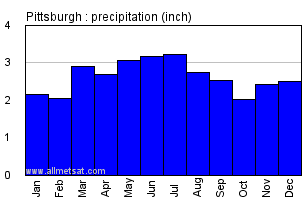 Pittsburgh Pennsylvania Annual Precipitation Graph
